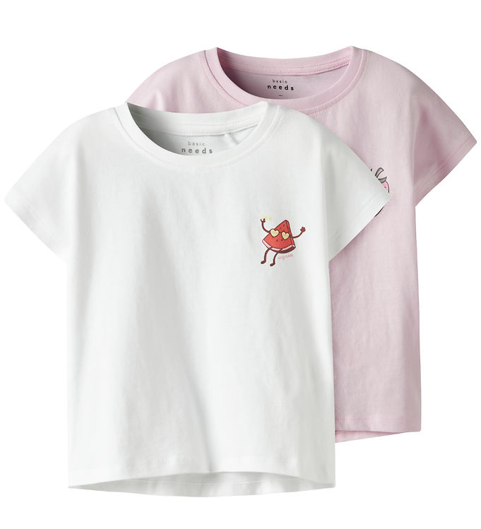 Name it T-shirt - 2-Pak - NmfVarutti - Ballerina/Bright White