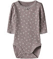 Name It Body l/æ - Rib - NbfHoise - Purple Dove m. Blomster