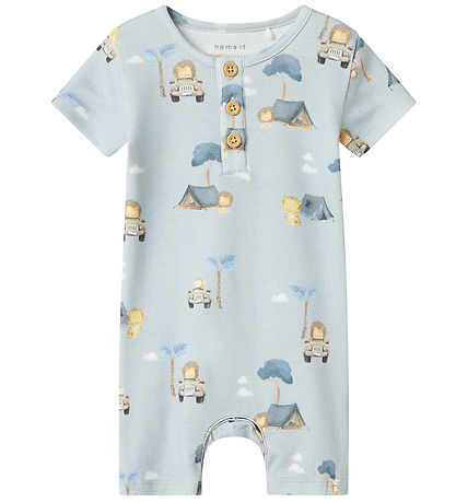 Name It Summer Romper - NbmHelp - Pearl Blue w. Print