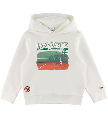 Lacoste Hættetrøje - Hvid m. Print Lacoste Hættetrøje - Hvid m. Print