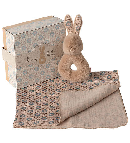 Maileg Ranglesæt - Harerangle/Stofble- Cream Peach