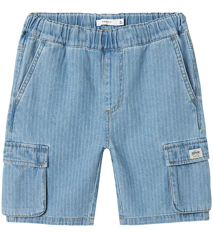 Name it Shorts -  NkmRyan - Lyseblå Denim/Striber Name it Shorts -  NkmRyan - Lyseblå Denim/Striber