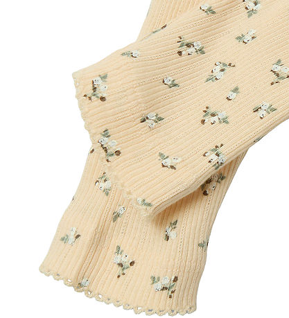 Name It Leggings - Rib - NbfHoise - Sun Kiss m. Blomster