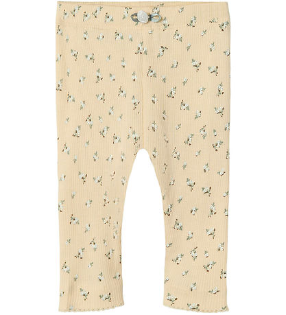Name It Leggings - Rib - NbfHoise - Sun Kiss m. Blomster
