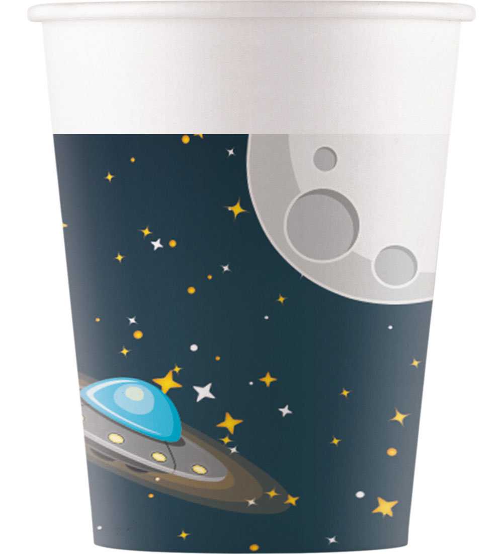Decorata Party Pappbecher - 8er-Pack - 200 ml - Rakete Space - Decorata Party - One Size - Becher