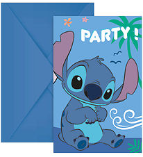 Decorata Party Invitationer - 6-pak - Stitch & Angel Decorata Party Invitationer - 6-pak - Stitch & Angel