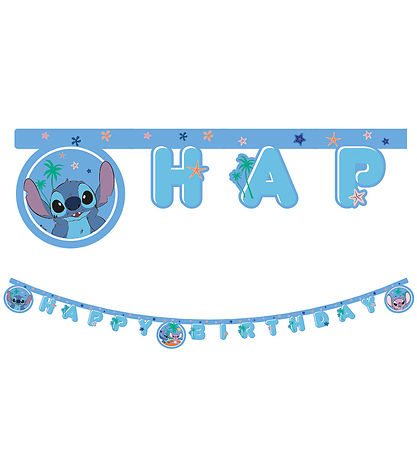 Decorata Party Happy Birthday Banner - Stitch & Angel Decorata Party Happy Birthday Banner - Stitch & Angel