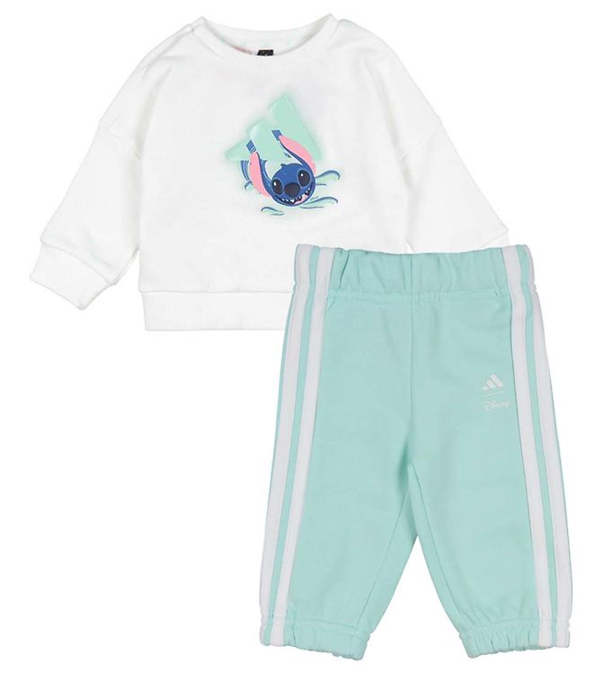 adidas Performance Sweatsæt - Stitch - I DY LS JOG - WHITE/SEFLA