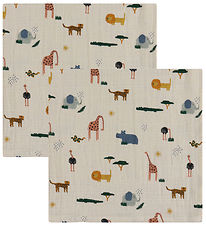 Liewood Stofbleer - Musselin - 2-pak - 65x65 cm - Lewis - Safari Liewood Stofbleer - Musselin - 2-pak - 65x65 cm - Lewis - Safari