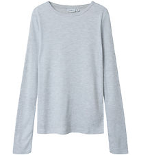 Name It Bluse - NkfTinemaj - Light Grey Melange Name It Bluse - NkfTinemaj - Light Grey Melange
