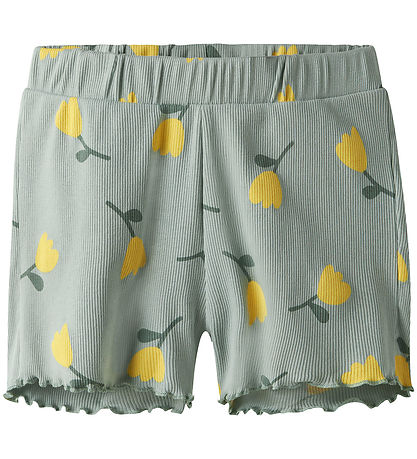 Name It Shorts - Rib - NmfVemma - Aqua Gray/Lemon