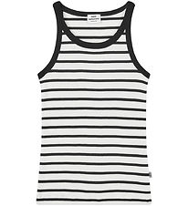 Mads Nørgaard Tanktop - Rib - Carinila - Vanilla Ice/Sort Mads Nørgaard Tanktop - Rib - Carinila - Vanilla Ice/Sort
