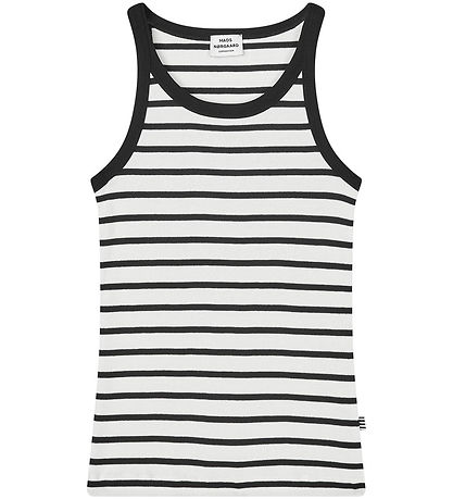 Mads Nørgaard Tanktop - Rib - Carinila - Vanilla Ice/Sort Mads Nørgaard Tanktop - Rib - Carinila - Vanilla Ice/Sort
