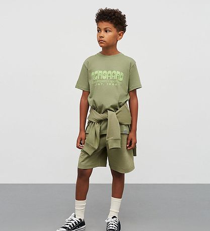 Mads Nørgaard Shorts - Light Terry Seano - Oil Green
