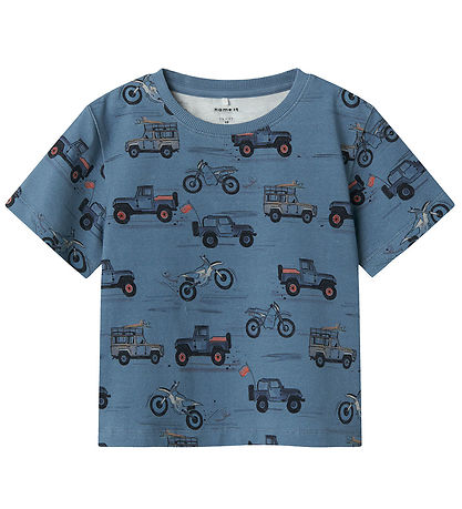 Name It T-shirt - NmmHelsa - Blue Mirage m. Print