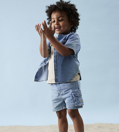 Name it T-shirt - NmmFido - Light Blue Denim/STRIPES Name it T-shirt - NmmFido - Light Blue Denim/STRIPES