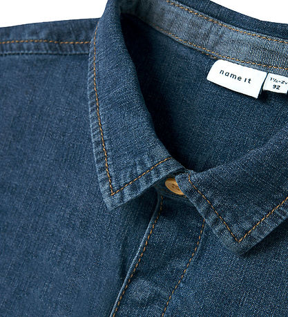 Name It Skjorte k/æ - Hør/Bomuld - NmmPeter - Mørkeblå Denim Name It Skjorte k/æ - Hør/Bomuld - NmmPeter - Mørkeblå Denim