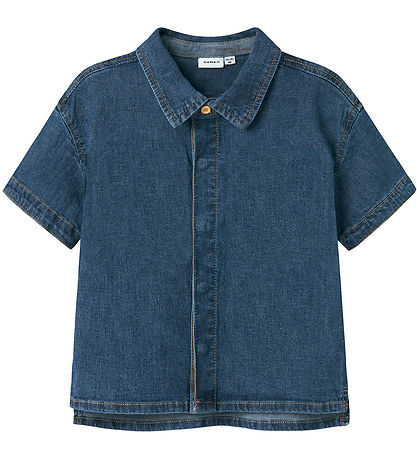 Name It Skjorte k/æ - Hør/Bomuld - NmmPeter - Mørkeblå Denim Name It Skjorte k/æ - Hør/Bomuld - NmmPeter - Mørkeblå Denim