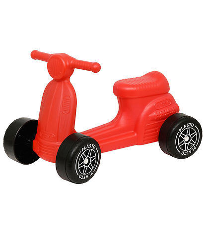 Plasto Scooter med Lydløse Hjul - Rød