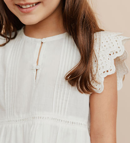 Sofie Schnoor Kjole - Ivalask - Snow White m. Broderi Anglaise Sofie Schnoor Kjole - Ivalask - Snow White m. Broderi Anglaise