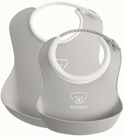 BabyBjörn Hagesmæk - 2-pak - Grå BabyBjörn Hagesmæk - 2-pak - Grå