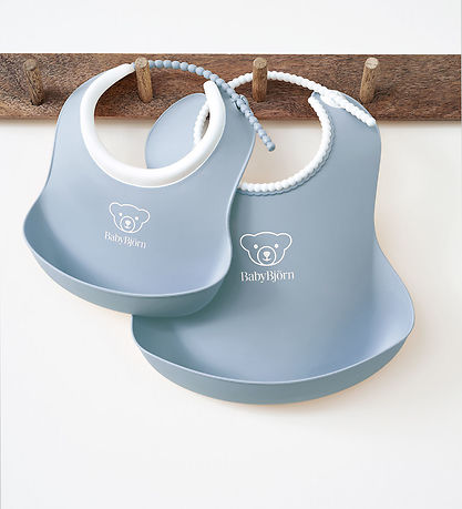 BabyBjörn Hagesmæk - 2-pak - Pastelblå BabyBjörn Hagesmæk - 2-pak - Pastelblå