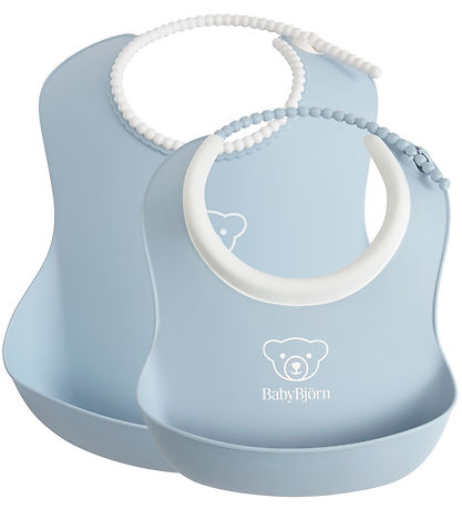 BabyBjörn Hagesmæk - 2-pak - Pastelblå BabyBjörn Hagesmæk - 2-pak - Pastelblå