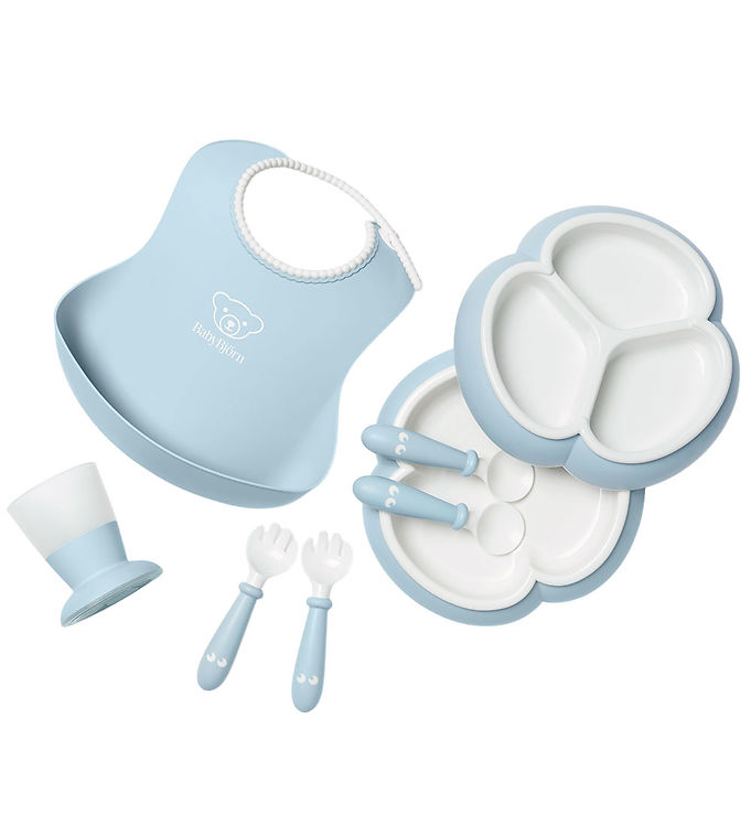 BabyBjörn Spisesæt - 8 Dele - Pastelblå