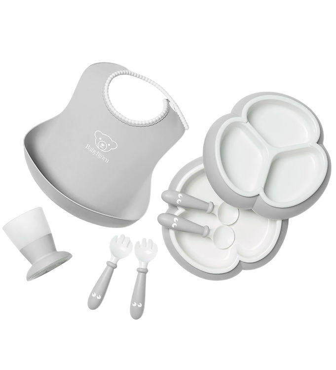 BabyBjörn Spisesæt - 8 Dele - Grå