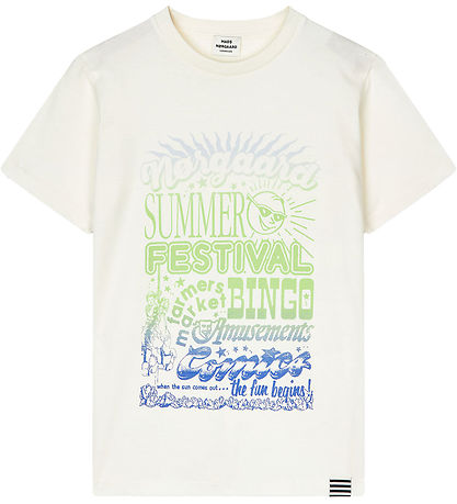 Mads Nørgaard T-shirt - Printed Thorlino - Snow White/Festival Mads Nørgaard T-shirt - Printed Thorlino - Snow White/Festival