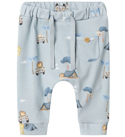 Name It Bukser - NbmHelp - Pearl Blue m. Print Name It Bukser - NbmHelp - Pearl Blue m. Print