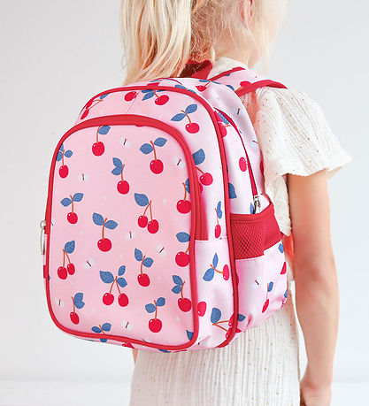 A Little Lovely Company Børnehavetaske m. Termolomme - Kirsebær