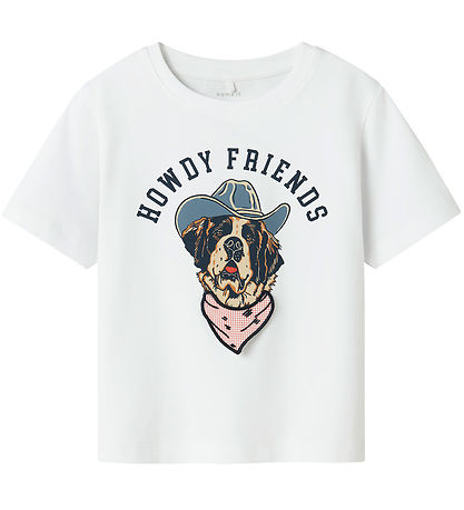 Name It T-shirt - NmmHasse - Bright White m. Print