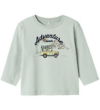 Name It Bluse - NmmHako - Aqua Gray m. Print Name It Bluse - NmmHako - Aqua Gray m. Print