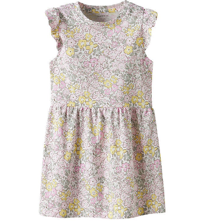 Name It Kjole - Modal - NmfHaile - Bright White/Lemon Meringue