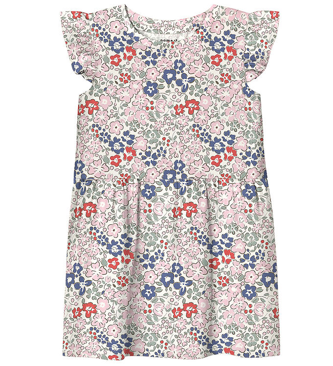 Name It Kjole - Modal - NmfHaile - Bright White m. Blomster