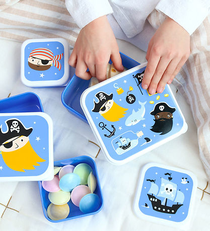 A Little Lovely Company Madkassesæt - 4 stk - Pirates