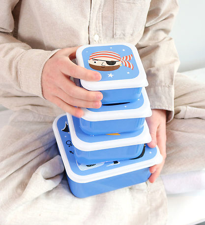 A Little Lovely Company Madkassesæt - 4 stk - Pirates A Little Lovely Company Madkassesæt - 4 stk - Pirates