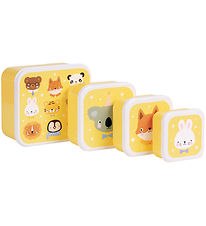 A Little Lovely Company Madkassesæt - 4 stk - Animal Friends A Little Lovely Company Madkassesæt - 4 stk - Animal Friends