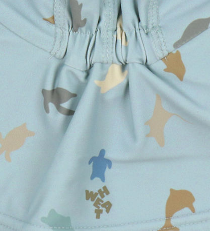Wheat Badehat - Tonga - UV40+ - Soft Blue Sea Life