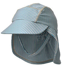 Wheat Badehat - Tonga - UV40+ - Blue Swim Stripe Wheat Badehat - Tonga - UV40+ - Blue Swim Stripe