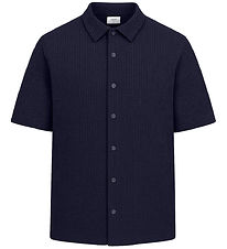 Grunt Skjorte - Vaflet - GRAlfred - Navy Grunt Skjorte - Vaflet - GRAlfred - Navy