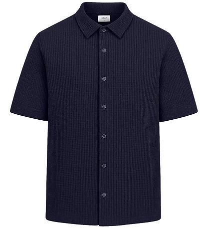 Grunt Skjorte - Vaflet - GRAlfred - Navy Grunt Skjorte - Vaflet - GRAlfred - Navy