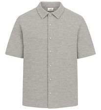 Grunt Skjorte - Vaflet - GRAlfred - Light Grey Melange Grunt Skjorte - Vaflet - GRAlfred - Light Grey Melange