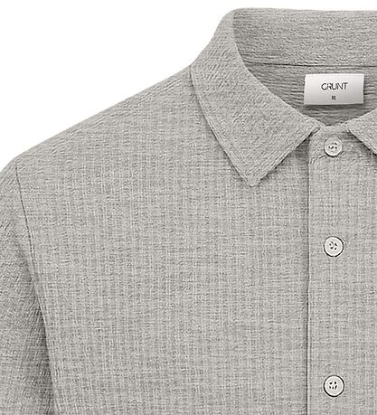 Grunt Skjorte - Vaflet - GRAlfred - Light Grey Melange Grunt Skjorte - Vaflet - GRAlfred - Light Grey Melange