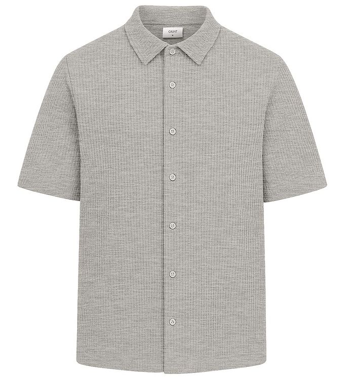 Grunt Skjorte - Vaflet - GRAlfred - Light Grey Melange