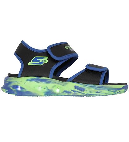 Skechers Sandaler m. Lys - Lights Sola - Sort/Blå Skechers Sandaler m. Lys - Lights Sola - Sort/Blå