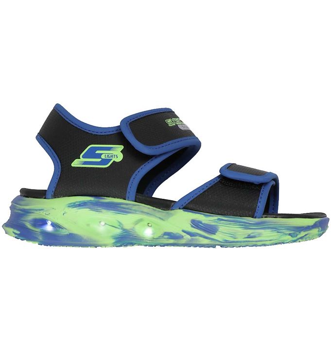 Skechers Sandaler m. Lys - Lights Sola - Sort/Blå
