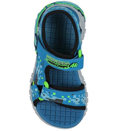 Sandales Skechers - MEGA Splash 4K - Noir/Bleu/Vert