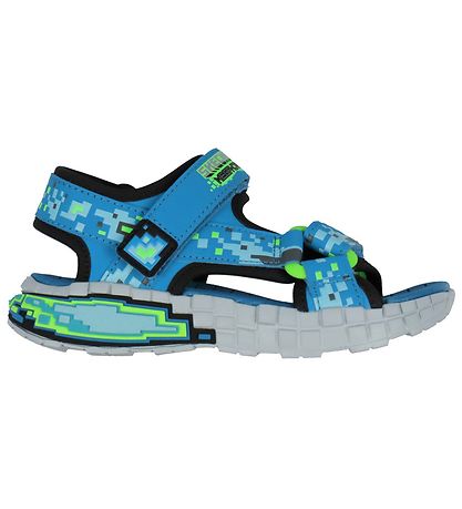 Sandales Skechers - MEGA Splash 4K - Noir/Bleu/Vert